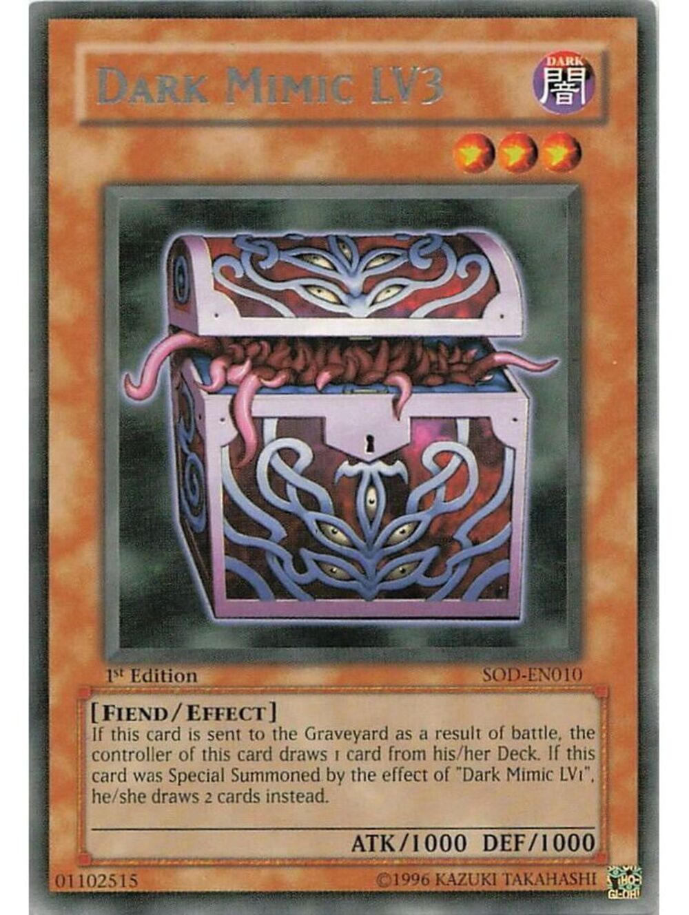 Yu-Gi-Oh! TCG 2004 Dark Mimic LV3 NM SOD